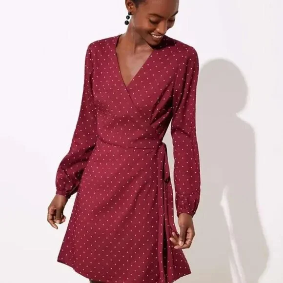 loft red wrap dress Long Sleeve The Loft Wrap Dress Buy Loft Long Sleeve Dress Cheap Sale Midi Long Sleeve